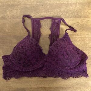 5/$15 true Purple & Lace Overlay Bra XL